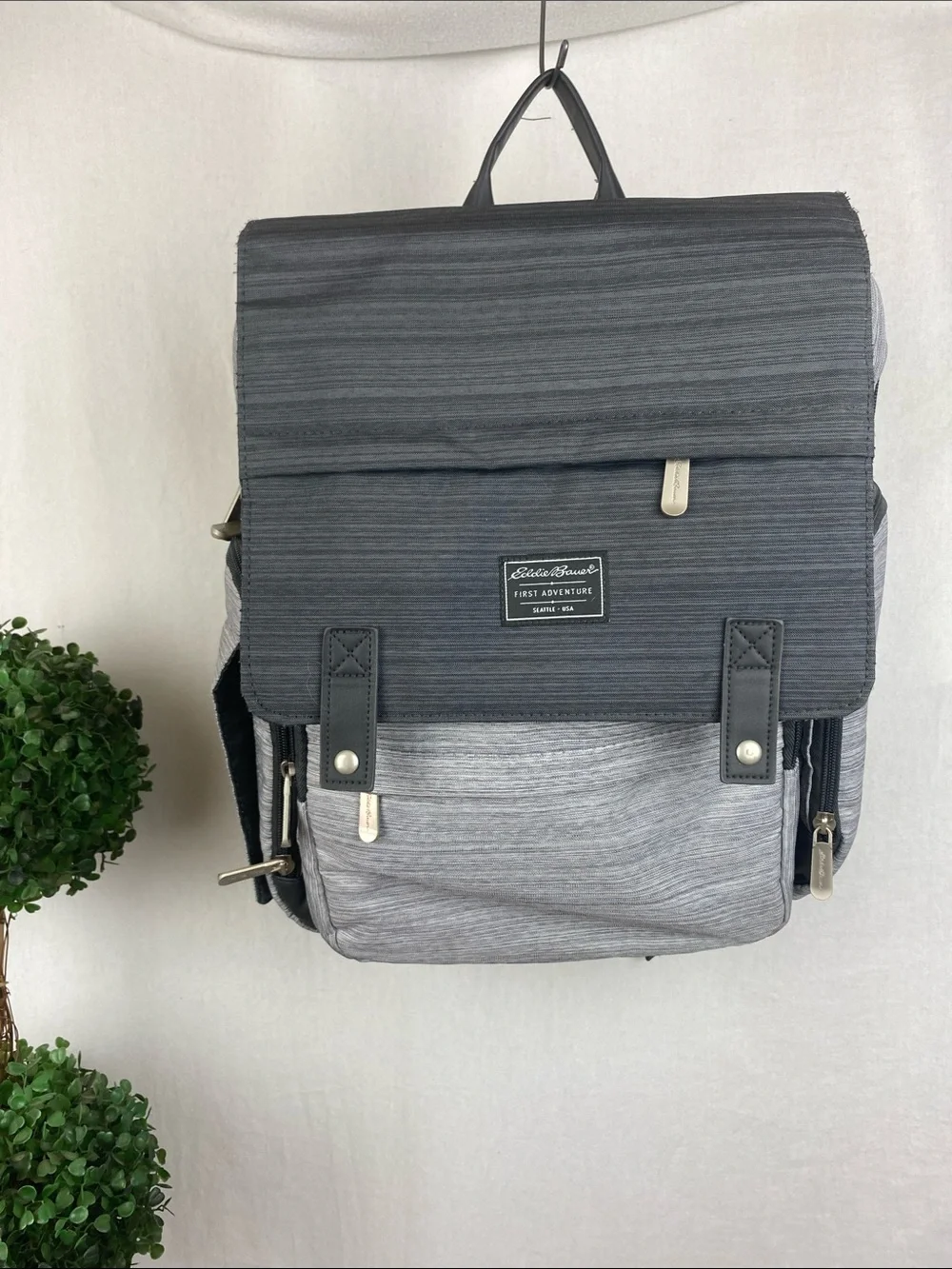 Eddie Bauer Gray & Charcoal Diaper Backpack